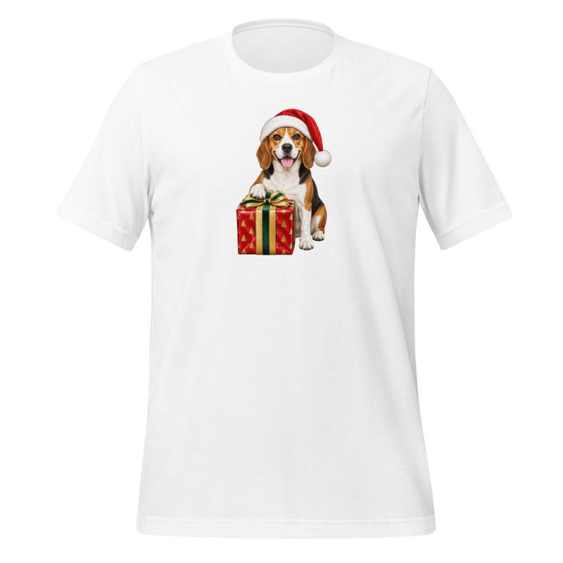 Beagle Dog Santa Hat Christmas Gift Unisex T-Shirt