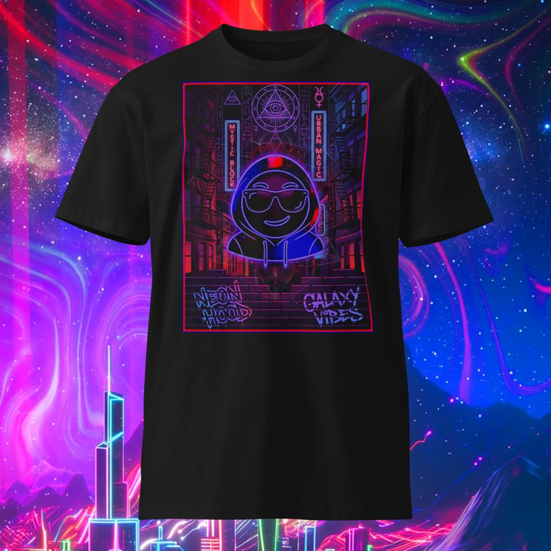 Urban Mystic Hipster Neon Hustler Emoji t-shirt design