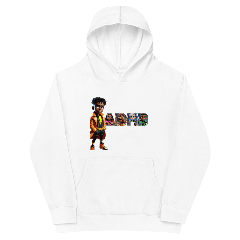 ADHD Kids Fleece Hoodie – S, White