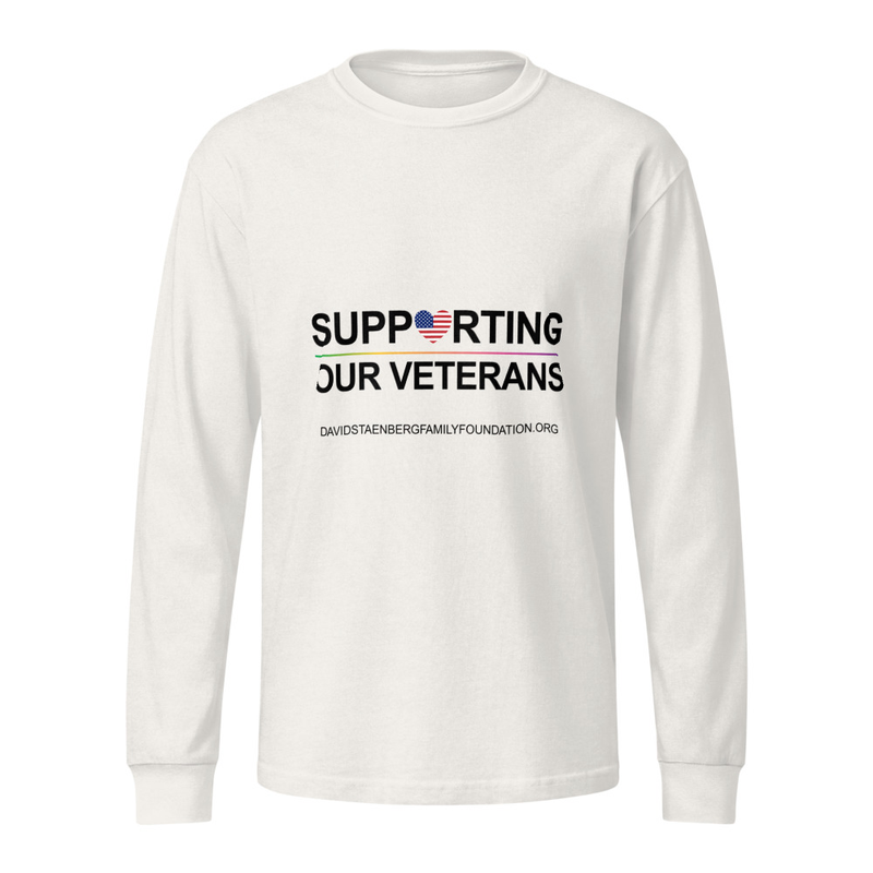 Unisex Garment Dye Heavyweight Long Sleeve Tee | Veteran's Day v1 – XL, Vintage White