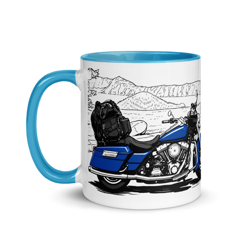 Personalized Motorcycle Mug From Your Photo – 11 oz, Blue