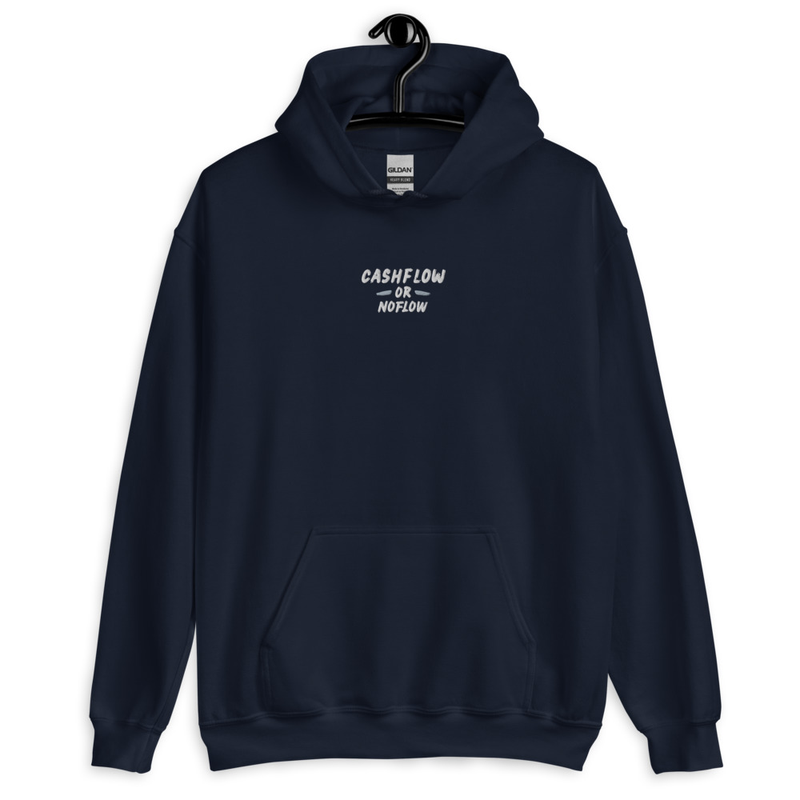 #CashflowOrNoflow Embroidered Hoodie – XL, Navy