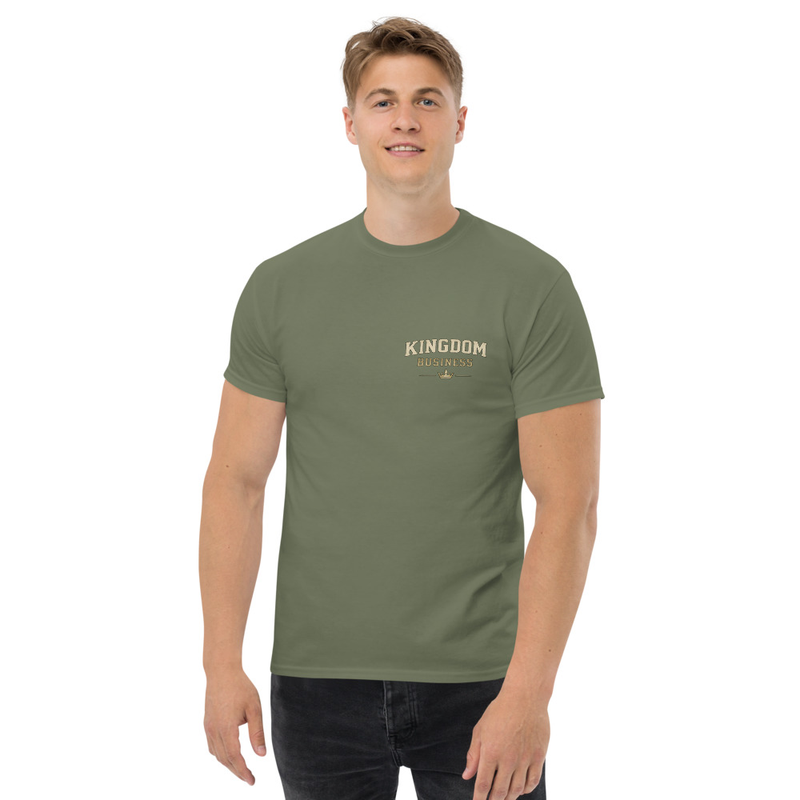 Kingdom Business Christian Streetwear T-Shirt – S, Military Green