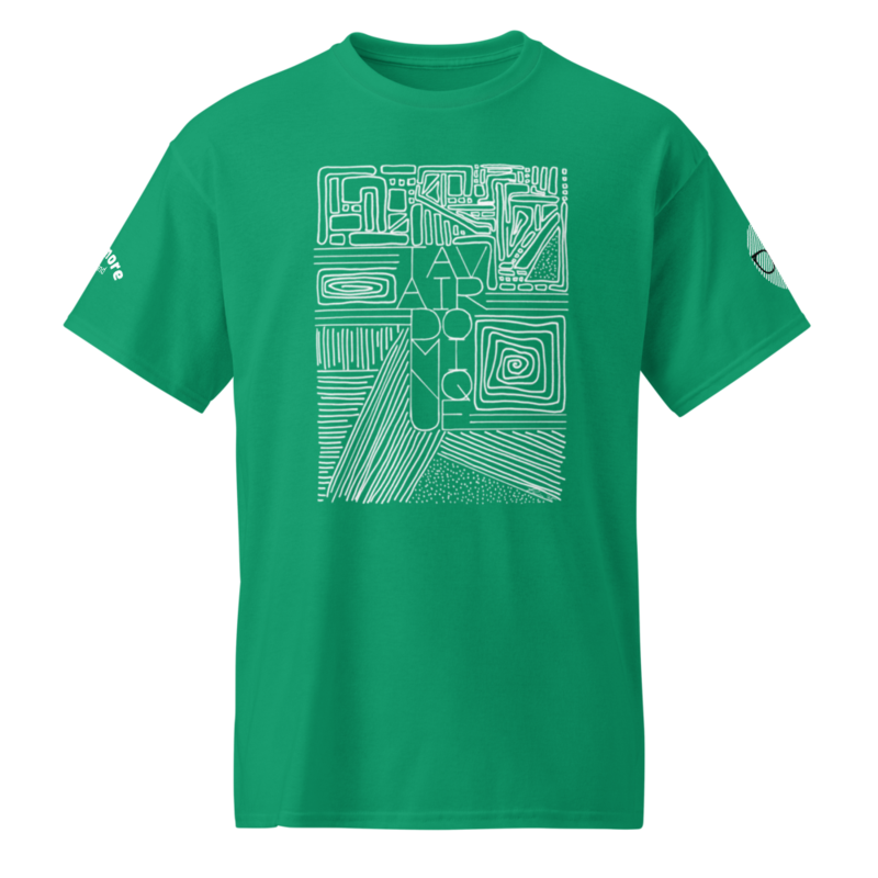 Stacked Name Design Inverted + Sleeve Logos - T-Shirt