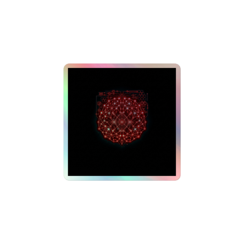 Uncle Benny ® Neural Link Sync IBM Quantum Computer Sticker Neon Red EST. 2020