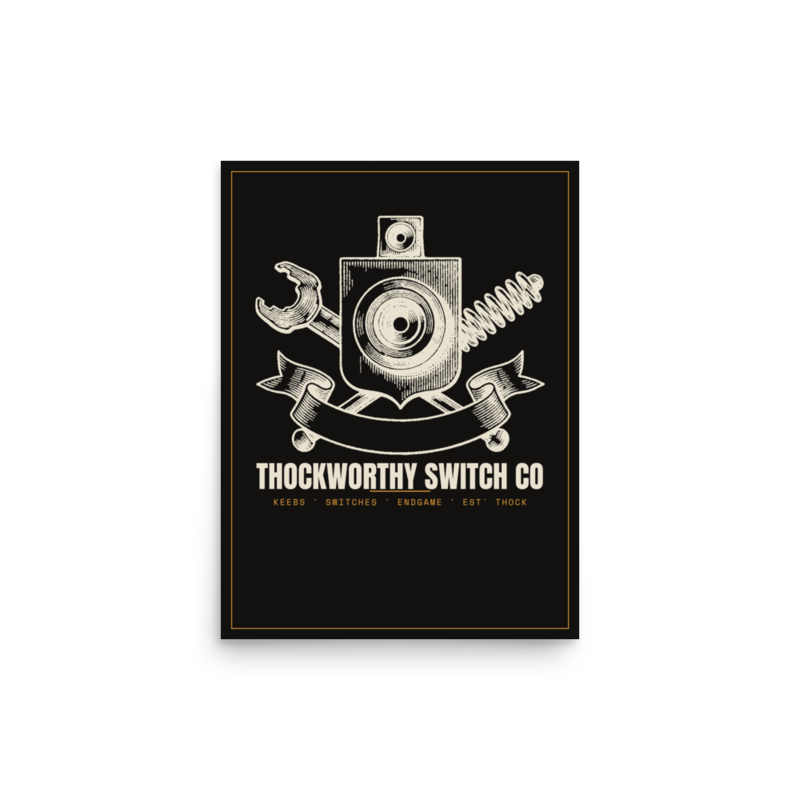 Thockworthy Switch Co Crest Poster mockup