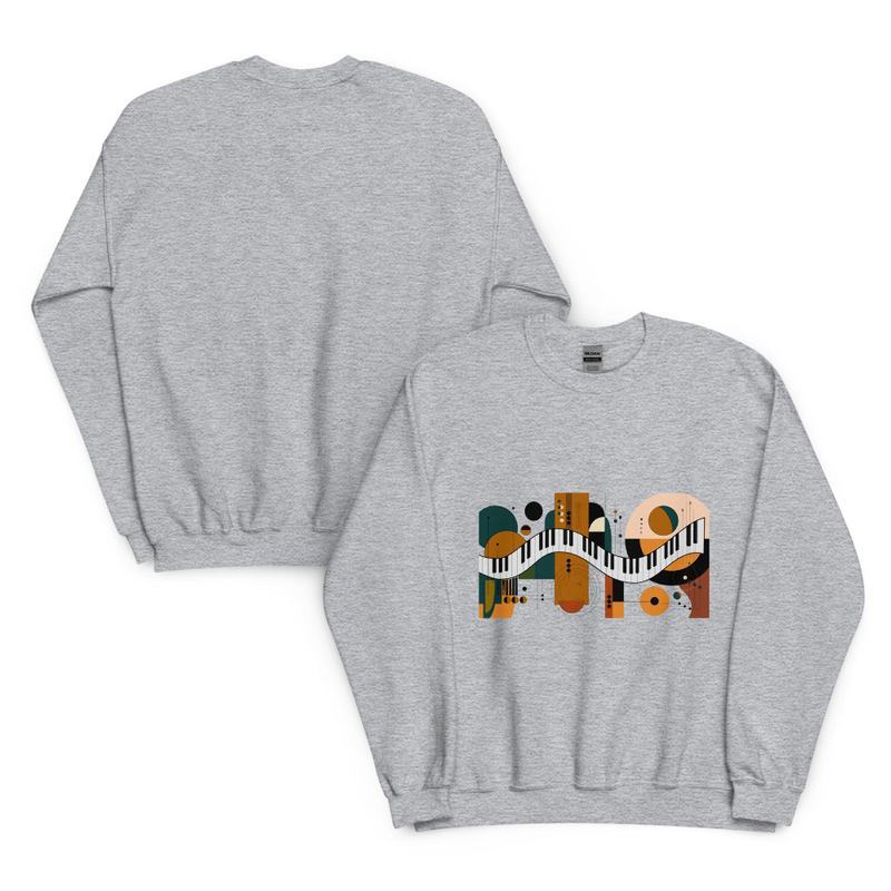 Abstract Piano Unisex Sweatshirt – S, Sport Grey