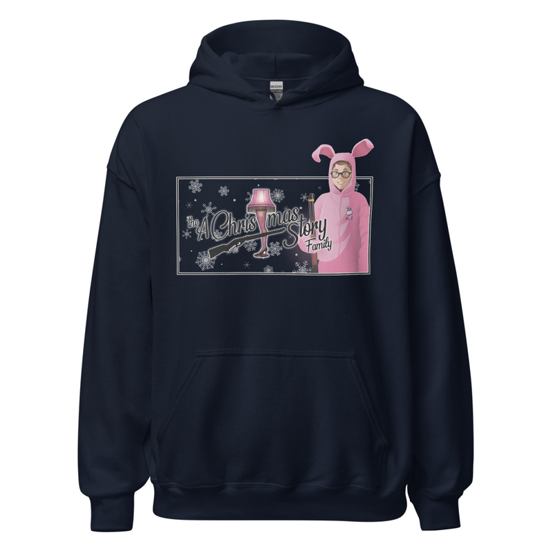 Pink Bunny Nostalgia Hoodie — Custom Made by: A Christmas Story Family™ – S, Navy