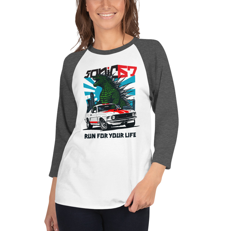 Lizard Mustang - 3/4 sleeve raglan shirt