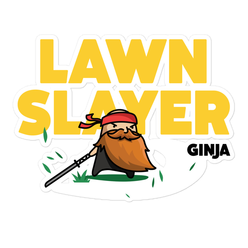 Lawn Slayer Yellow Print Sticker