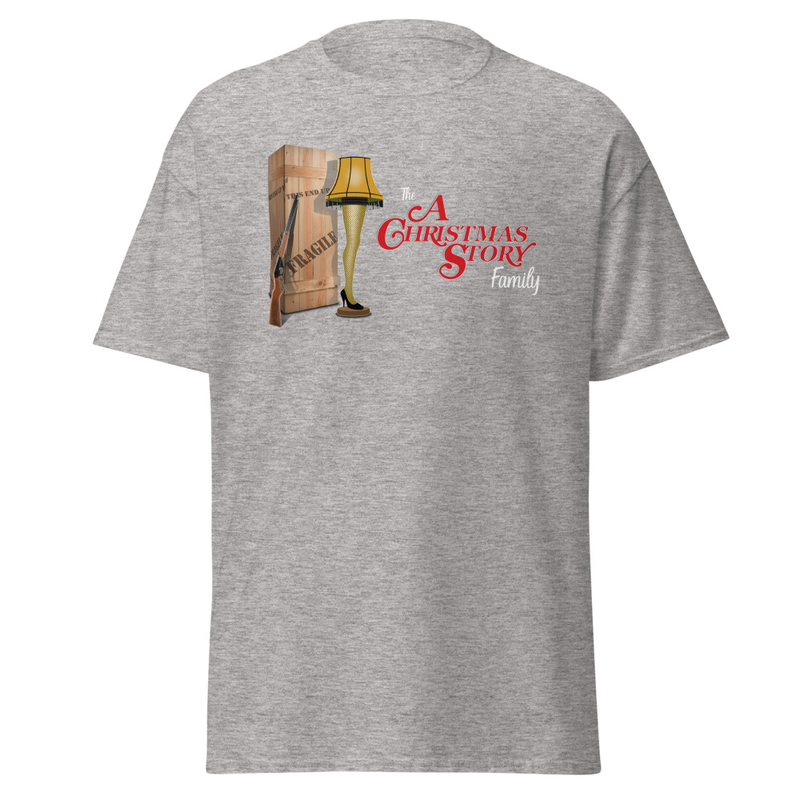 "Fra-Gee-Lay Forever" T-Shirt – Wear the Christmas Story Family Major Award with Pride! – M, Sport Grey