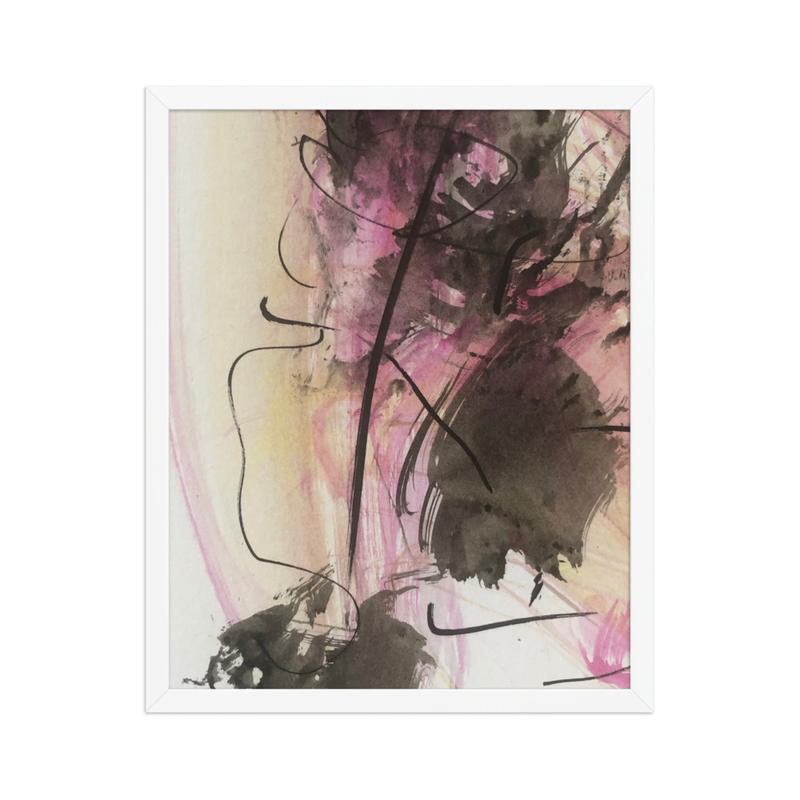 Perceptual Field 0068 – Almost a Figure – Framed Print – 16″×20″, White