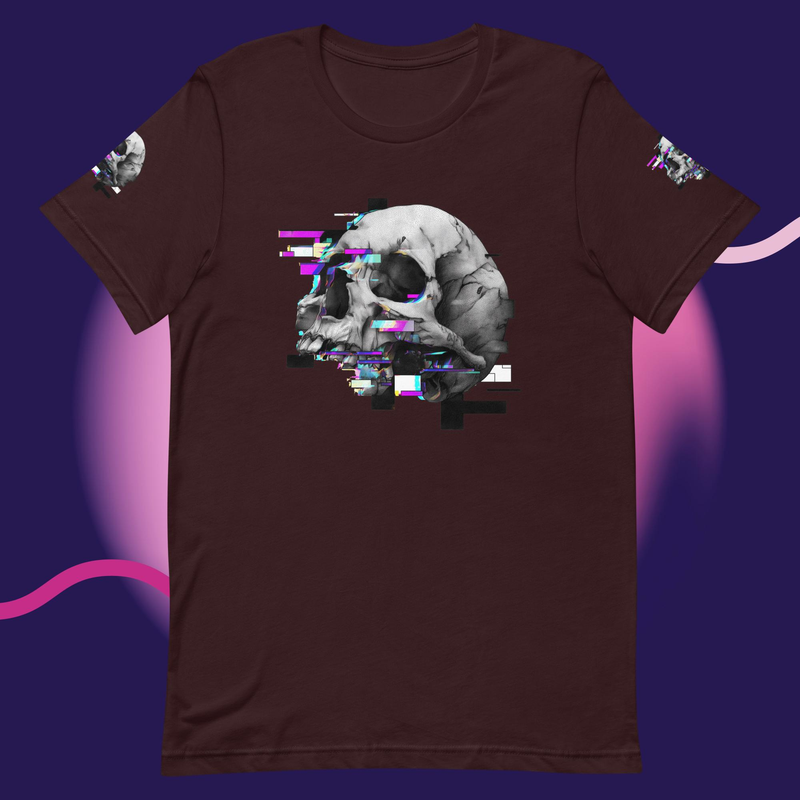 Glitched Skull Tee – Digital Decay Collecti