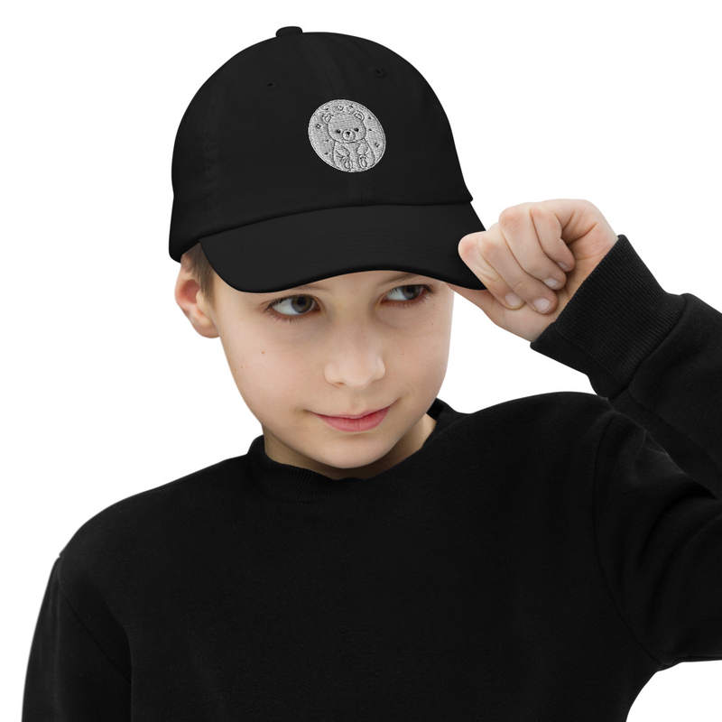 Youth Baseball Cap – Cute Bear Embroidered Hat for Kids