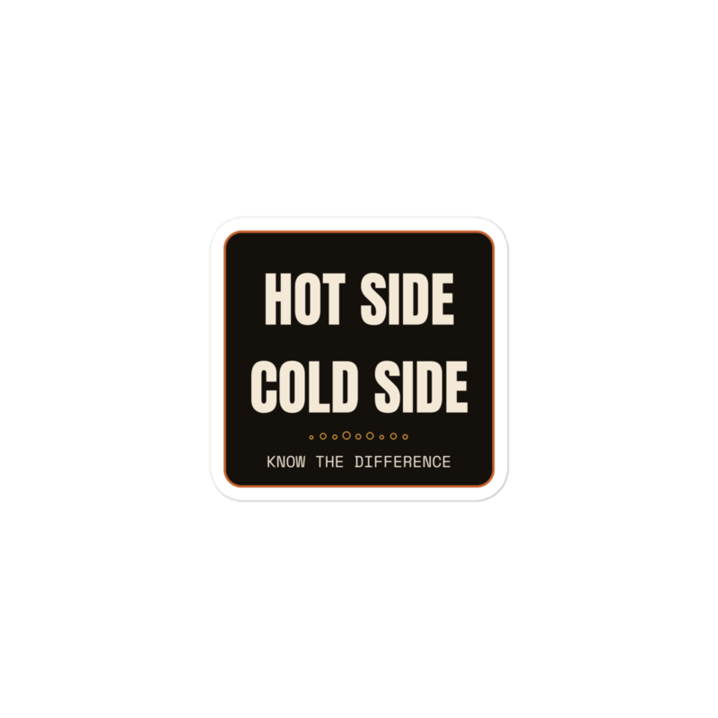 HOT SIDE COLD SIDE Sticker mockup