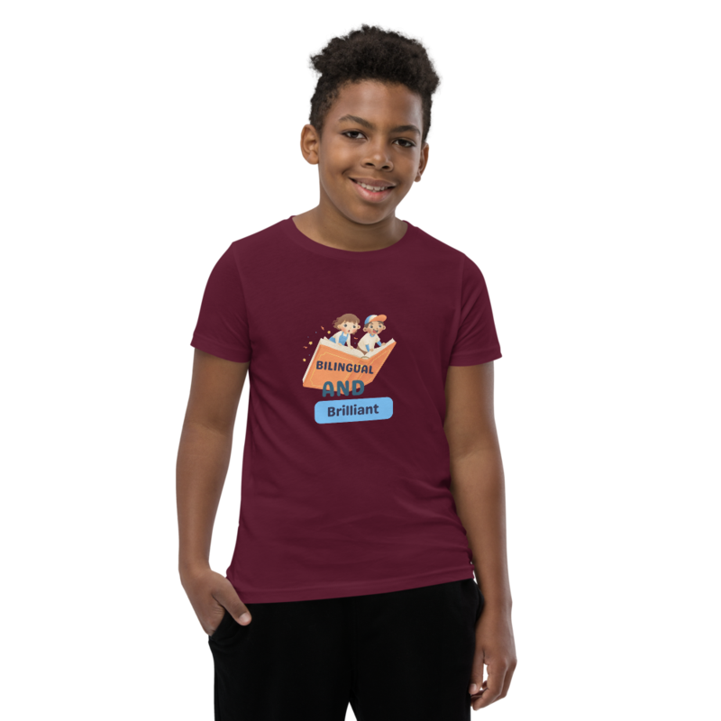 Youth Short T - Bilingual And Brilliant 2 – S, Maroon