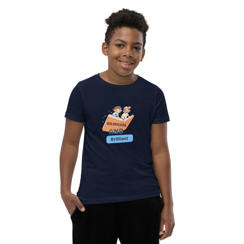 Youth Short T - Bilingual And Brilliant 2 – S, Navy