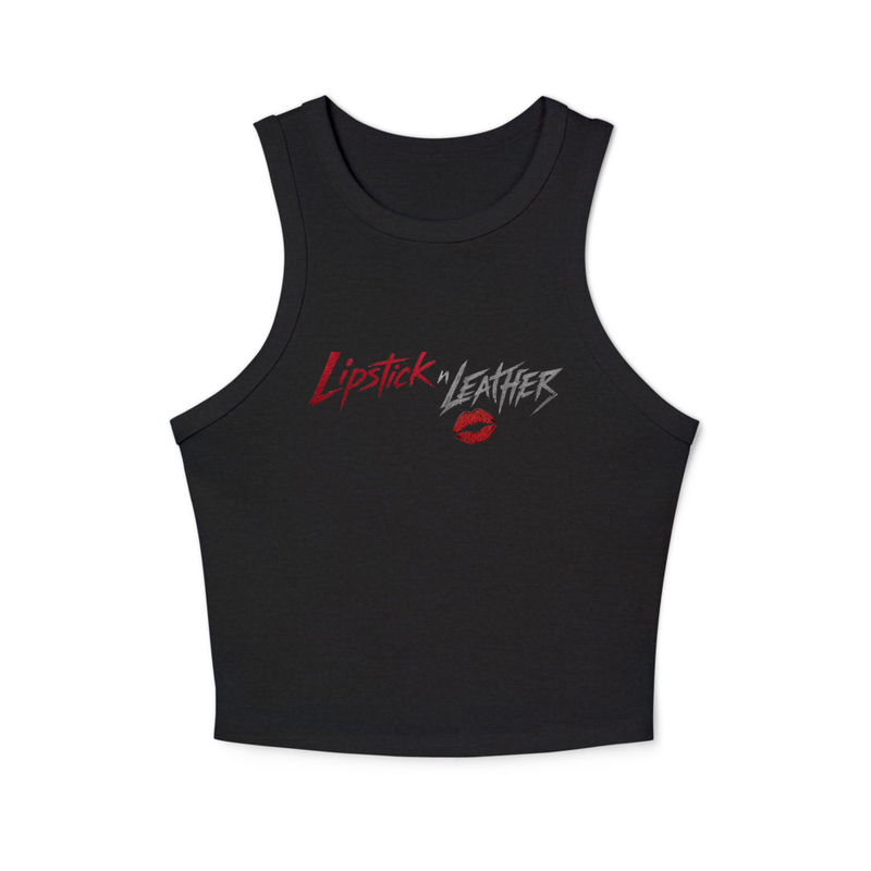 Lipstick'n Leather Women's micro rib racer tank top