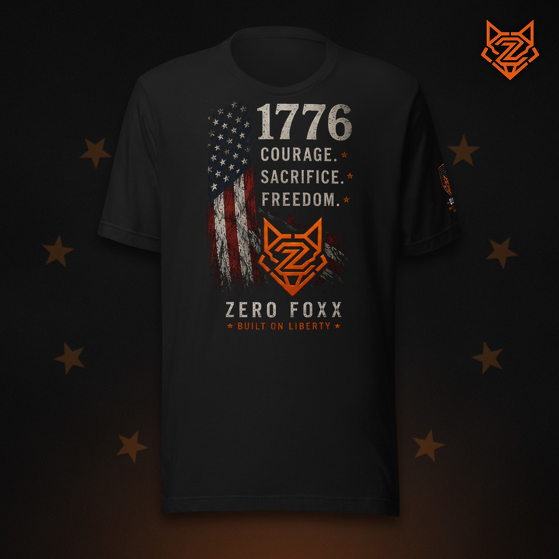 1776 — Courage. Sacrifice. Freedom. | Tee — Front