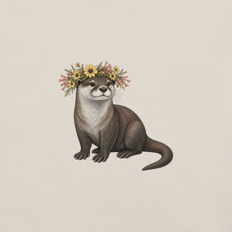 River Otter Flower Crown Tee — Floof
