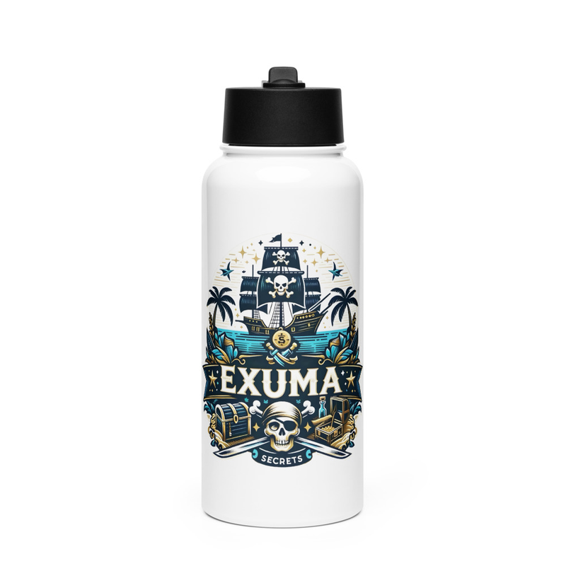 Secrets of the Seas - Exuma Pirate Ship Stainless Steel 32 oz. Flip Top Water Bottle