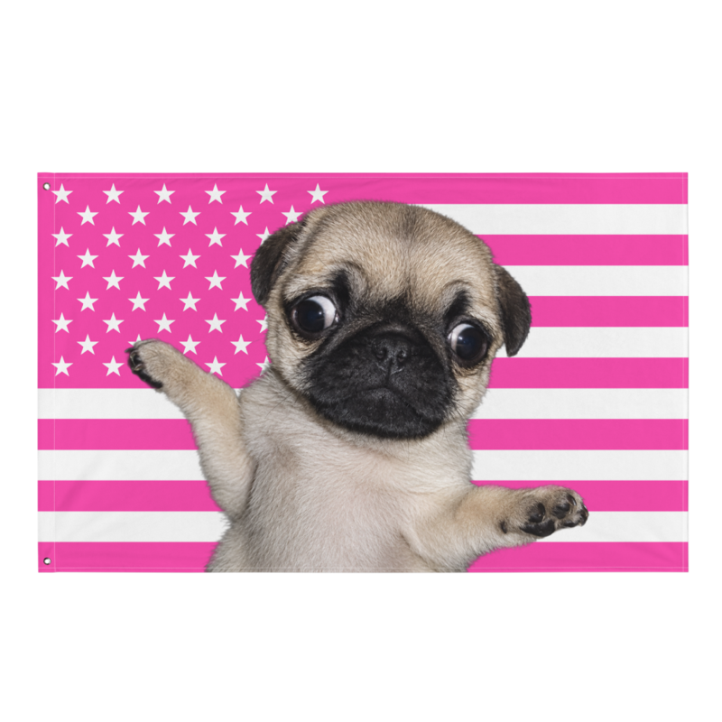 Pink Pup Lilly Flag