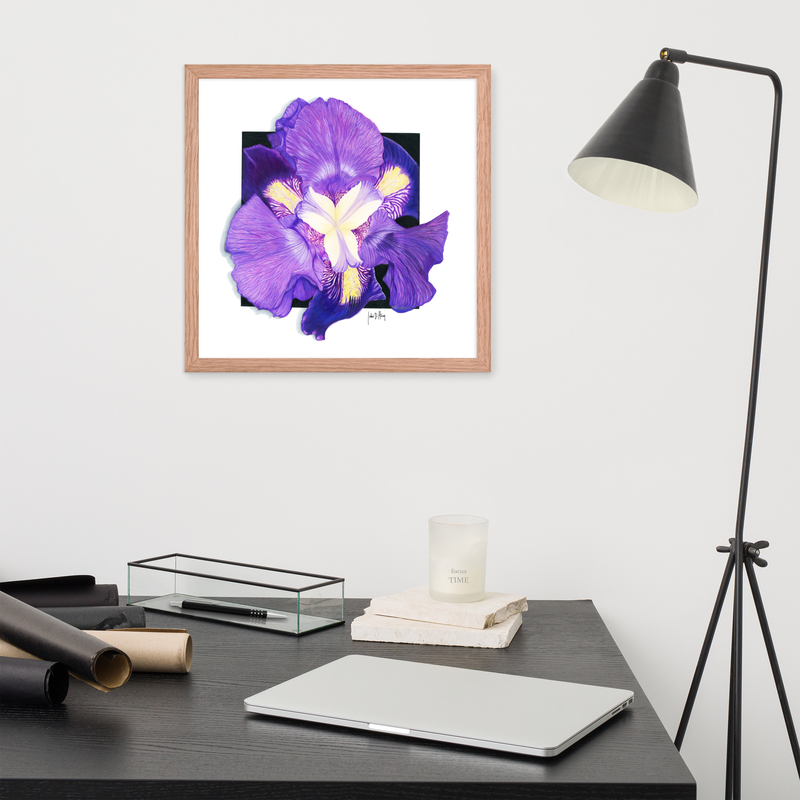Purple Haze Framed Print – 16″×16″, Red Oak