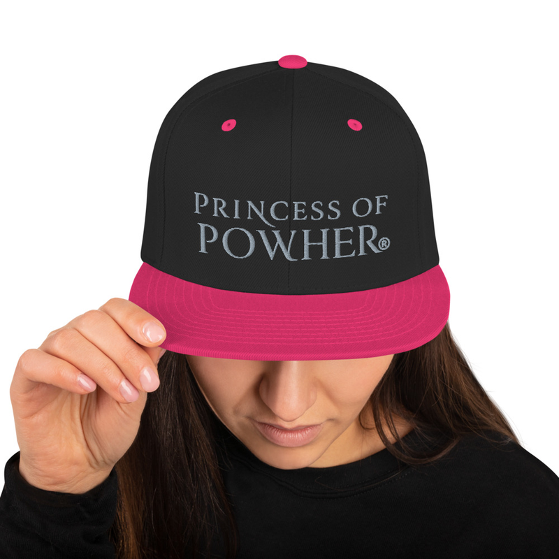 PowHer™ Snapback Hat – One size, Black/ Neon Pink
