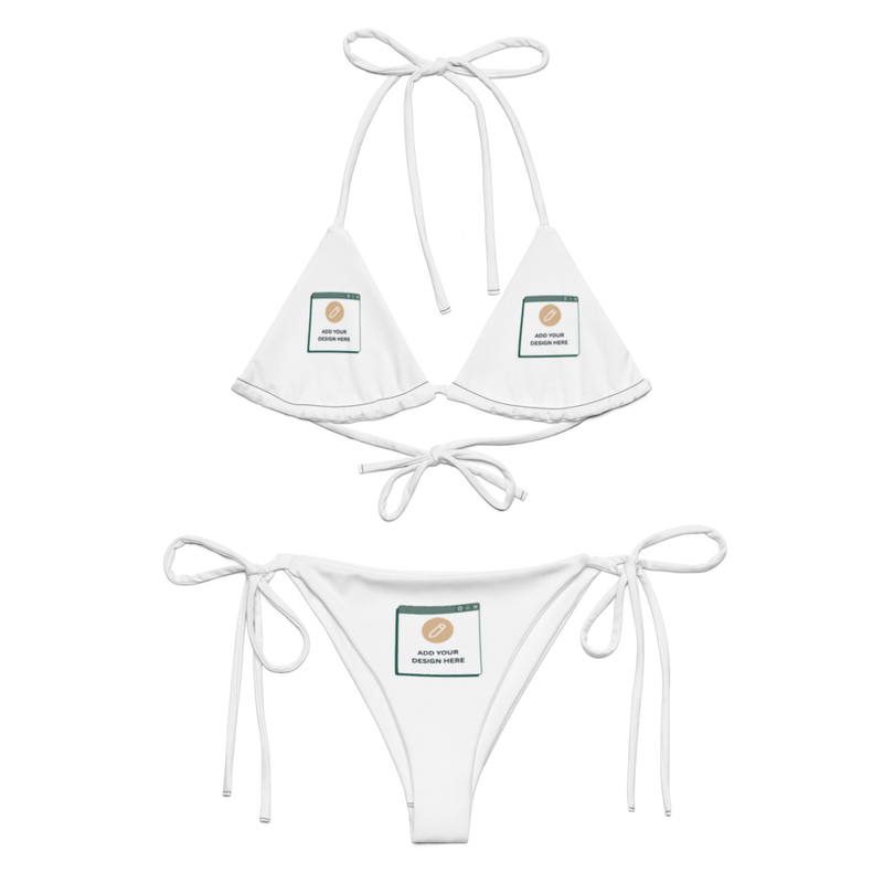 All-over print recycled string bikini / 2XS