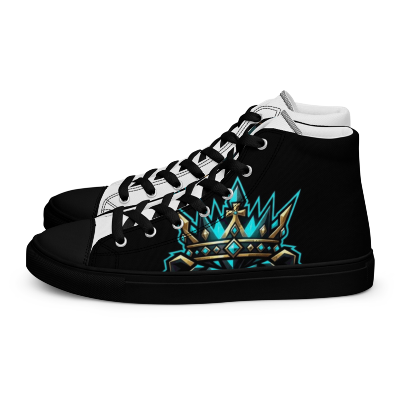 Uncle Benny ® Lion Crown High Top Canvas Shoes Neon Cyan EST. 2020 Men's II