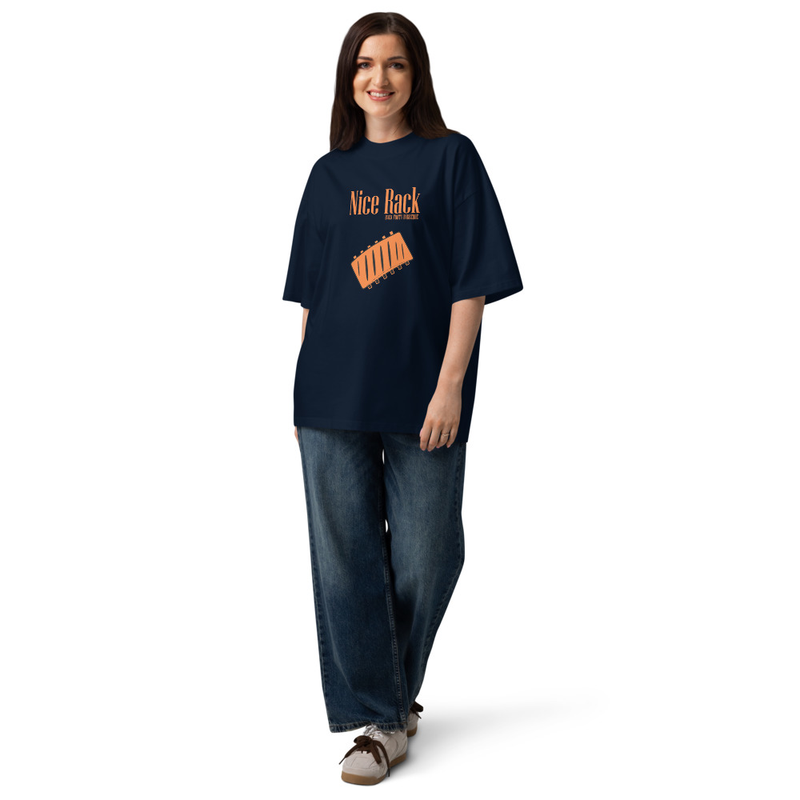 Unisex organic oversized high neck t-shirt