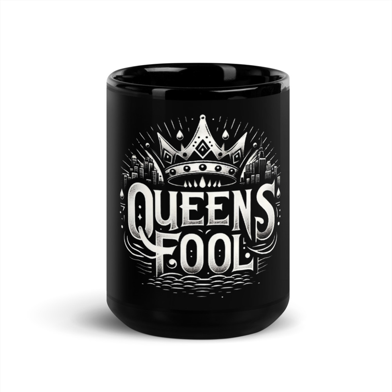 Queens Fool Black Glossy Mug