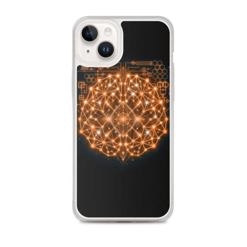 Uncle Benny ® Neural Link Sync IBM Quantum Computer iPhone Case Neon Orange EST. 2020