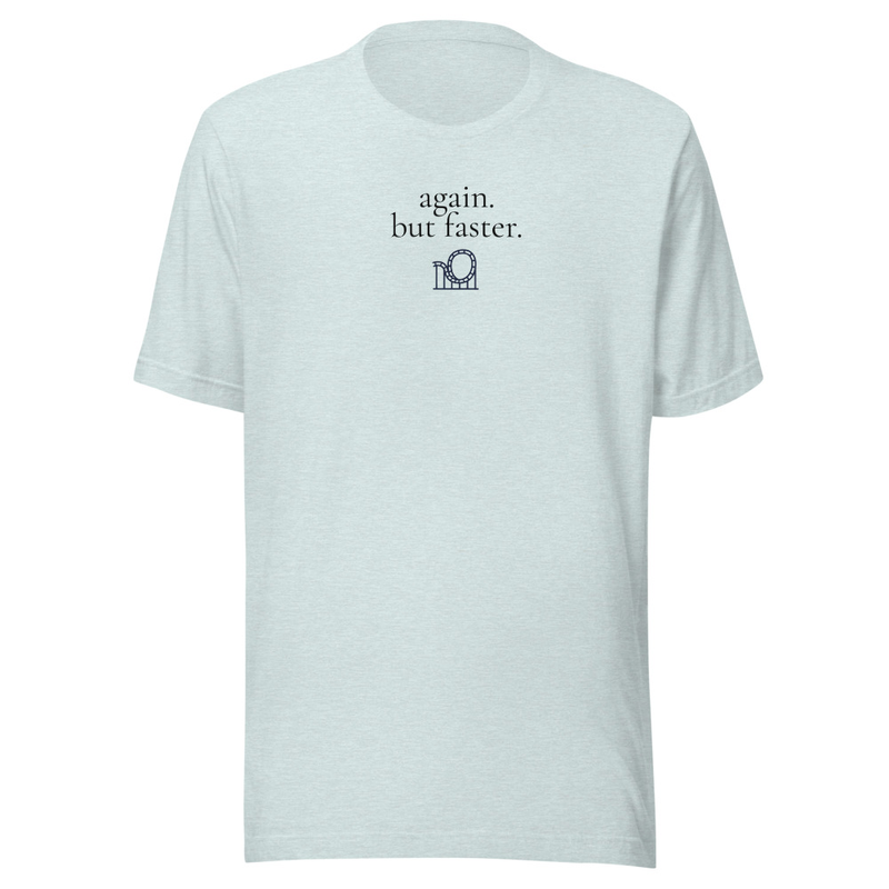 Again Tee – M, Heather Prism Ice Blue
