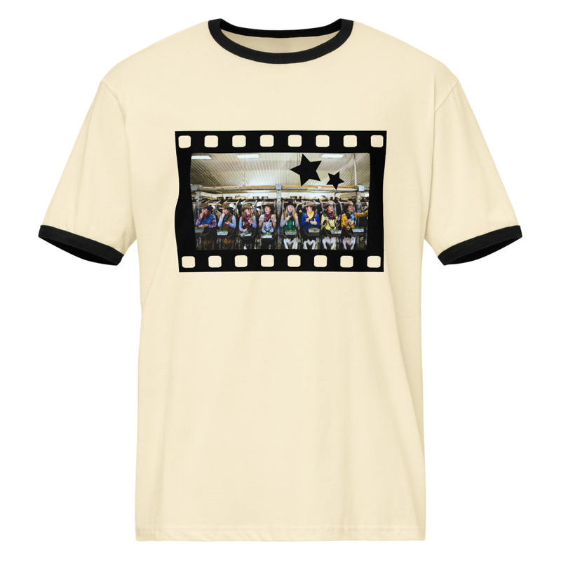 Cow Girls Ringer Tee – XL, Natural / Black