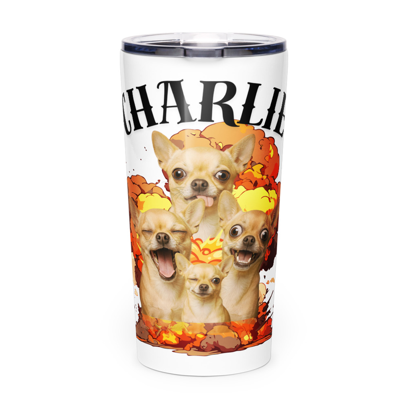 Custom Pet Explosion - Tapered stainless steel tumbler