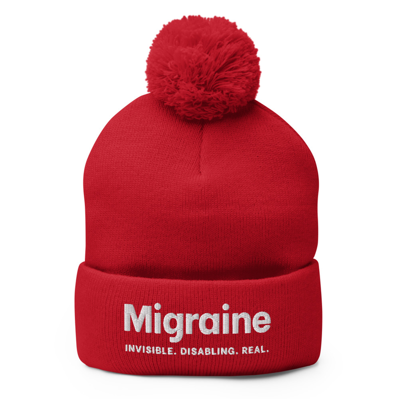 Migraine Awareness Pom-Pom Beanie thumbnail 4