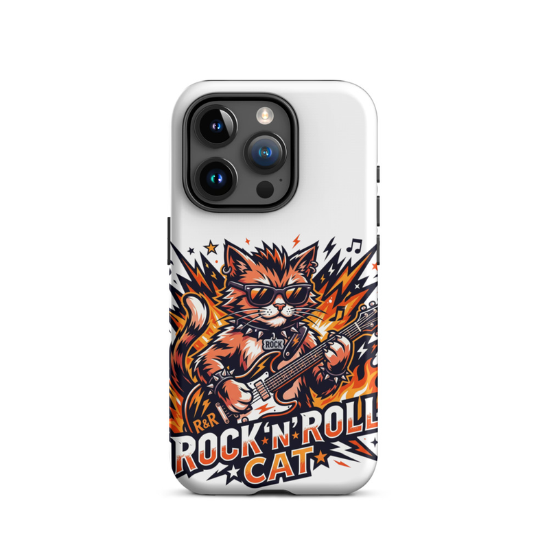 Tough Case for iPhone®: Rock N Roll Cat – iPhone 15 Pro, Matte