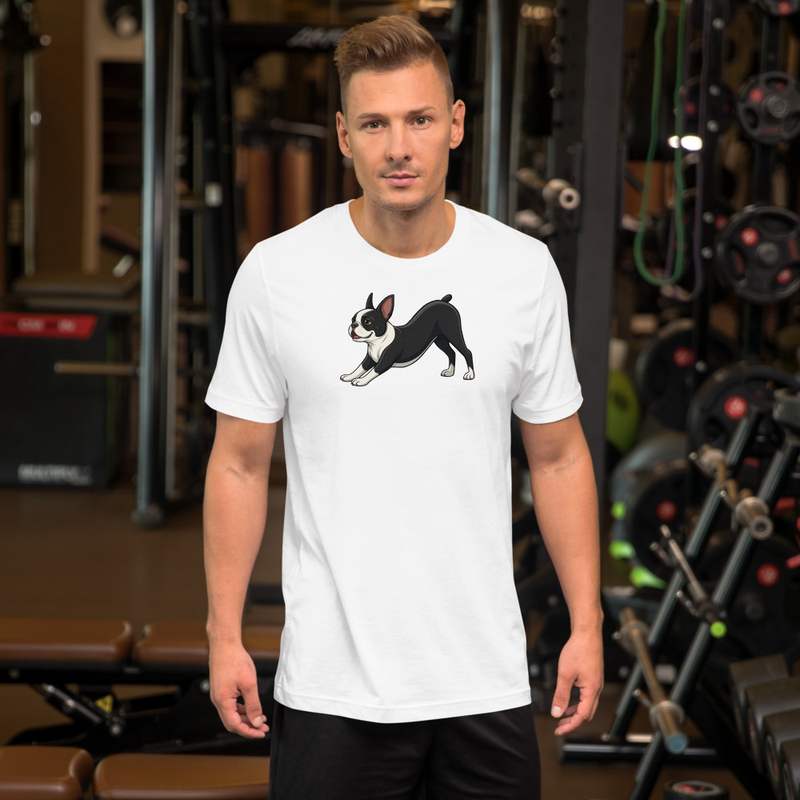 Downward Dog Boston Terrier Unisex T-Shirt