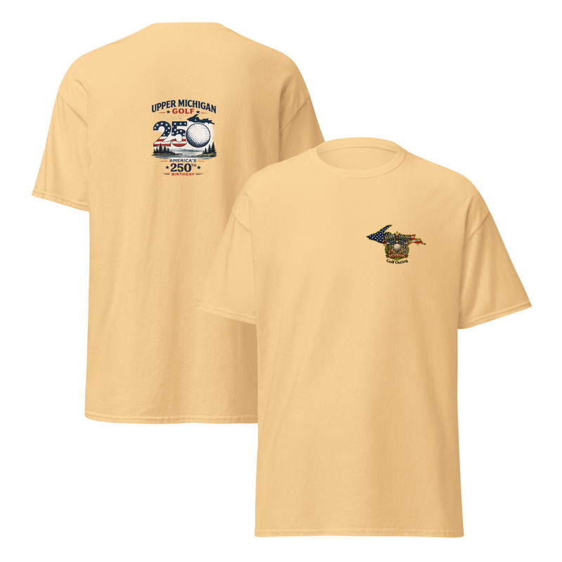 Alger County Veteran's Gol Outing Logo #5 Unisex classic tee – XL, Yellow Haze