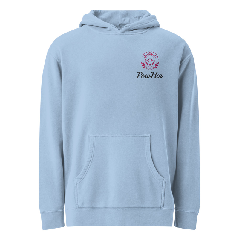 PowHer™ Unisex pigment-dyed hoodie – XL, Pigment Light Blue