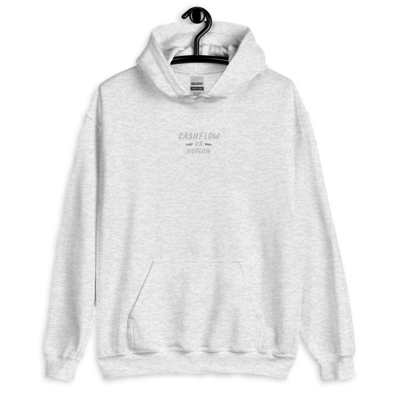 #CashflowOrNoflow Embroidered Hoodie – XL, Ash