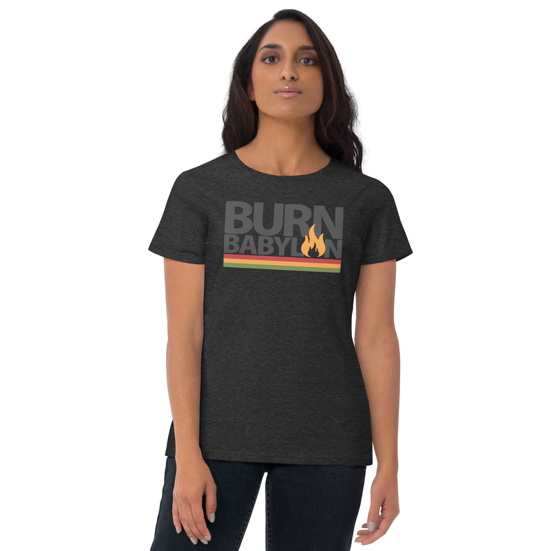 Burn Babylon Women's short sleeve t-shirt – M, Heather Dark Grey