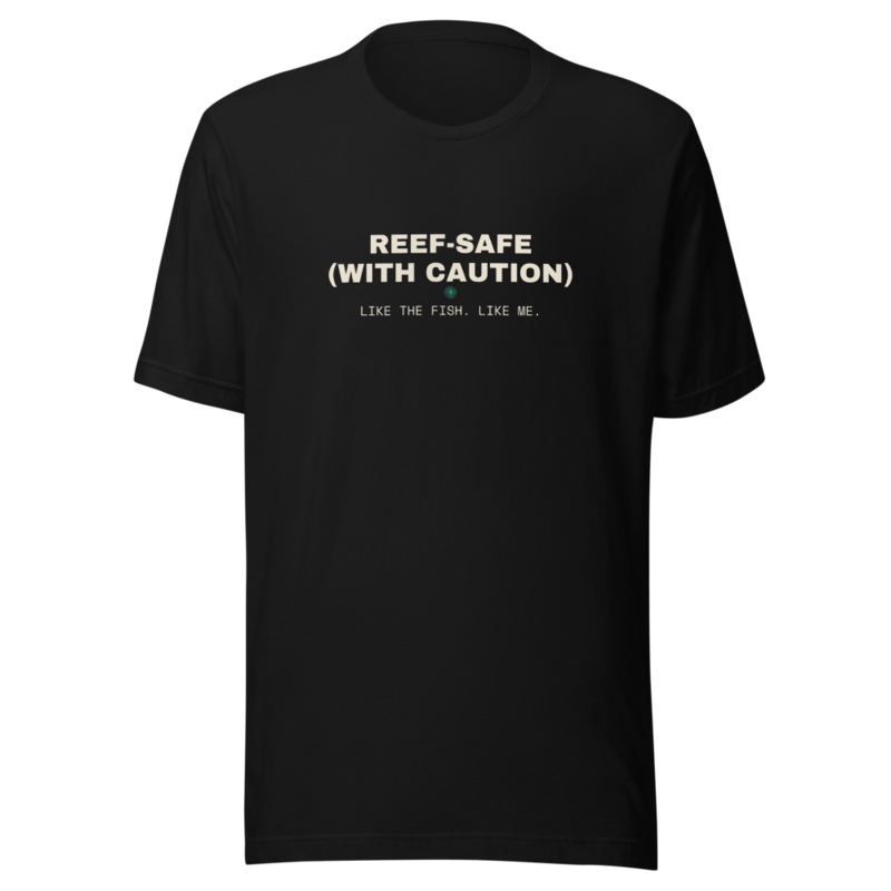REEF-SAFE (WITH CAUTION) Tee mockup