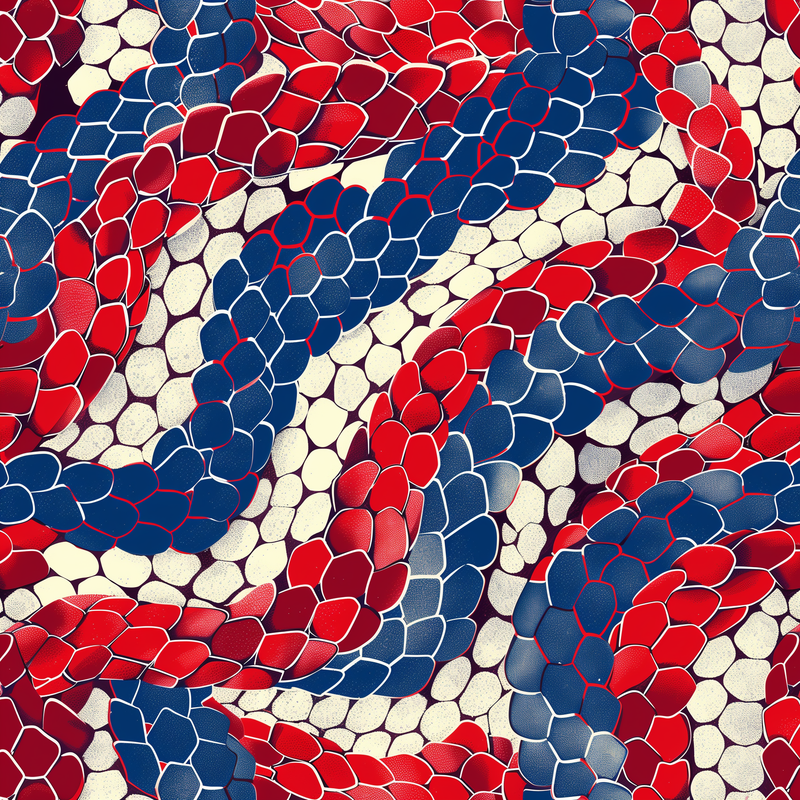 Red White & Blue Snakeskin Flip-Flops House or Outdoor Slippers