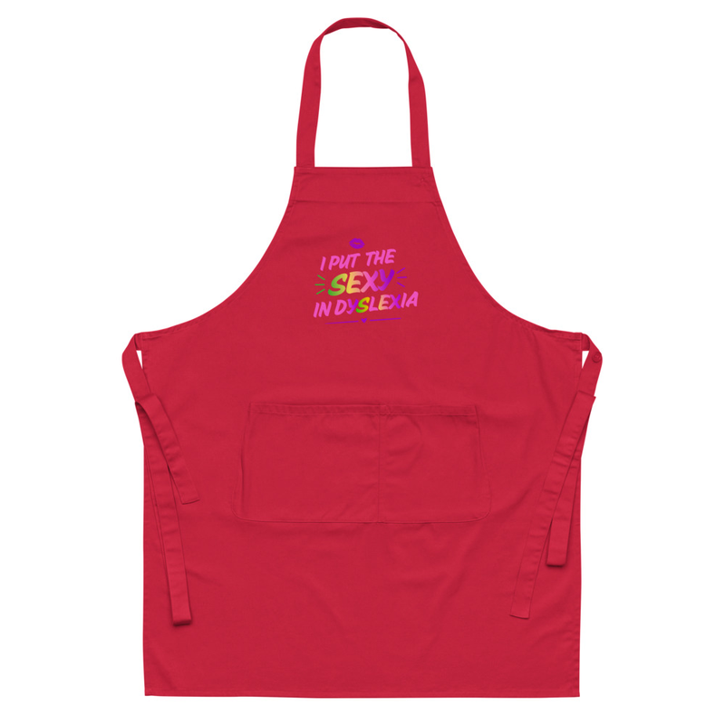 Organic cotton apron – One size, Red