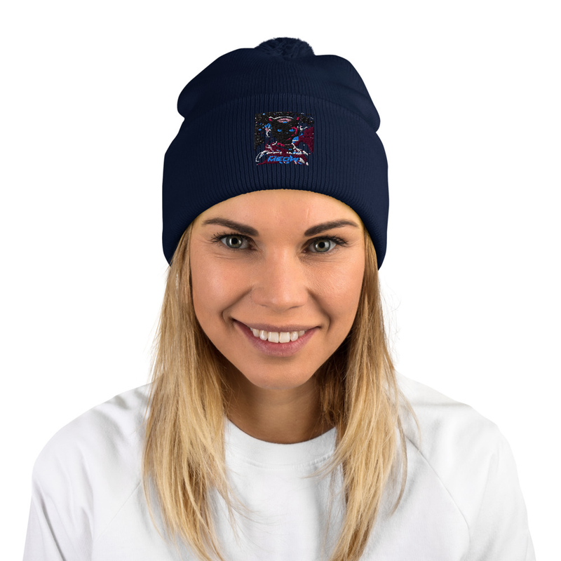 Feline Pom-Pom Beanie