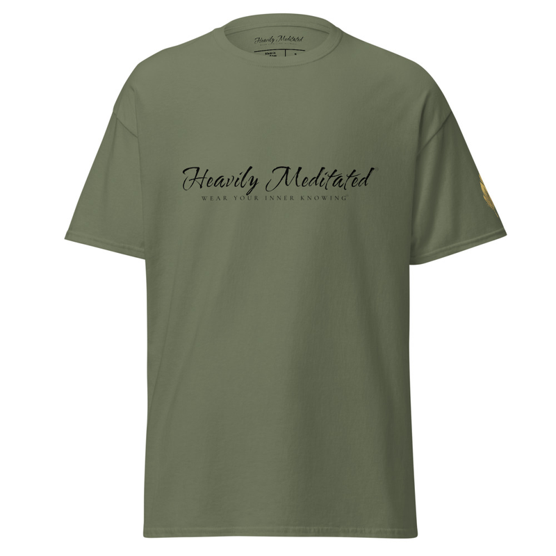 Unisex Soft Tee - Heavily Meditated – XL, Military Green