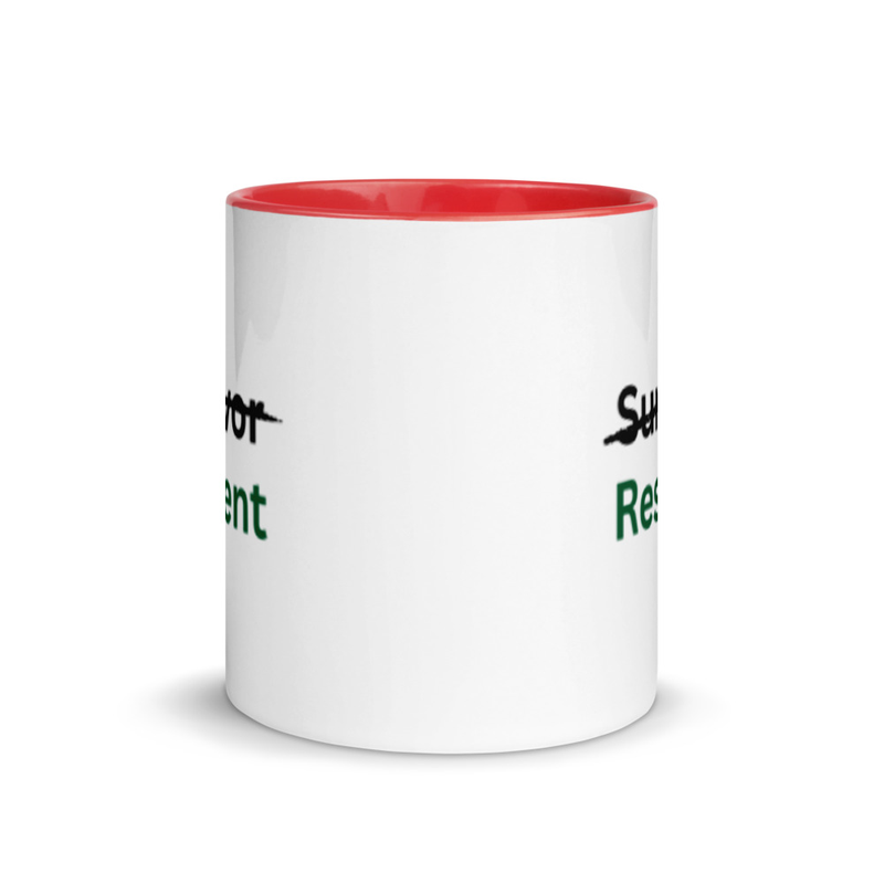 Survivor V Resilient Mug with Color Inside – 11 oz, Red