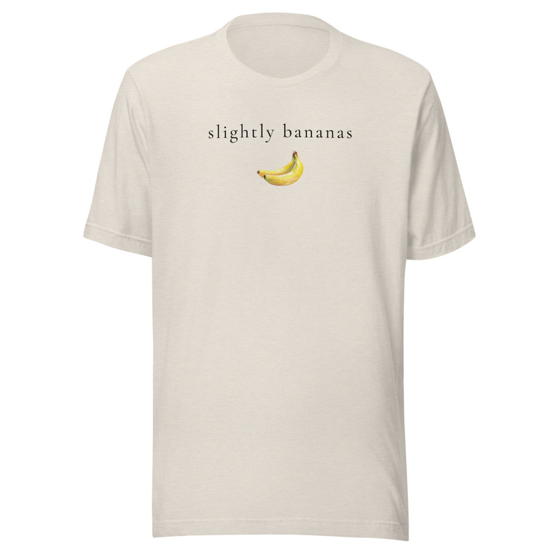 Slightly Bananas Tee – S, Heather Dust